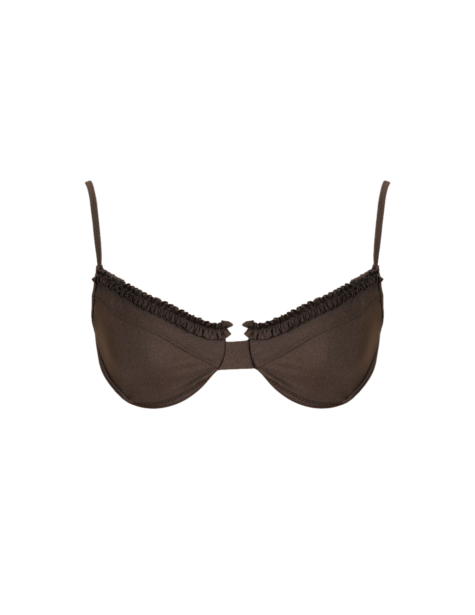 'Mocha' Ruffled Up Underwire Top