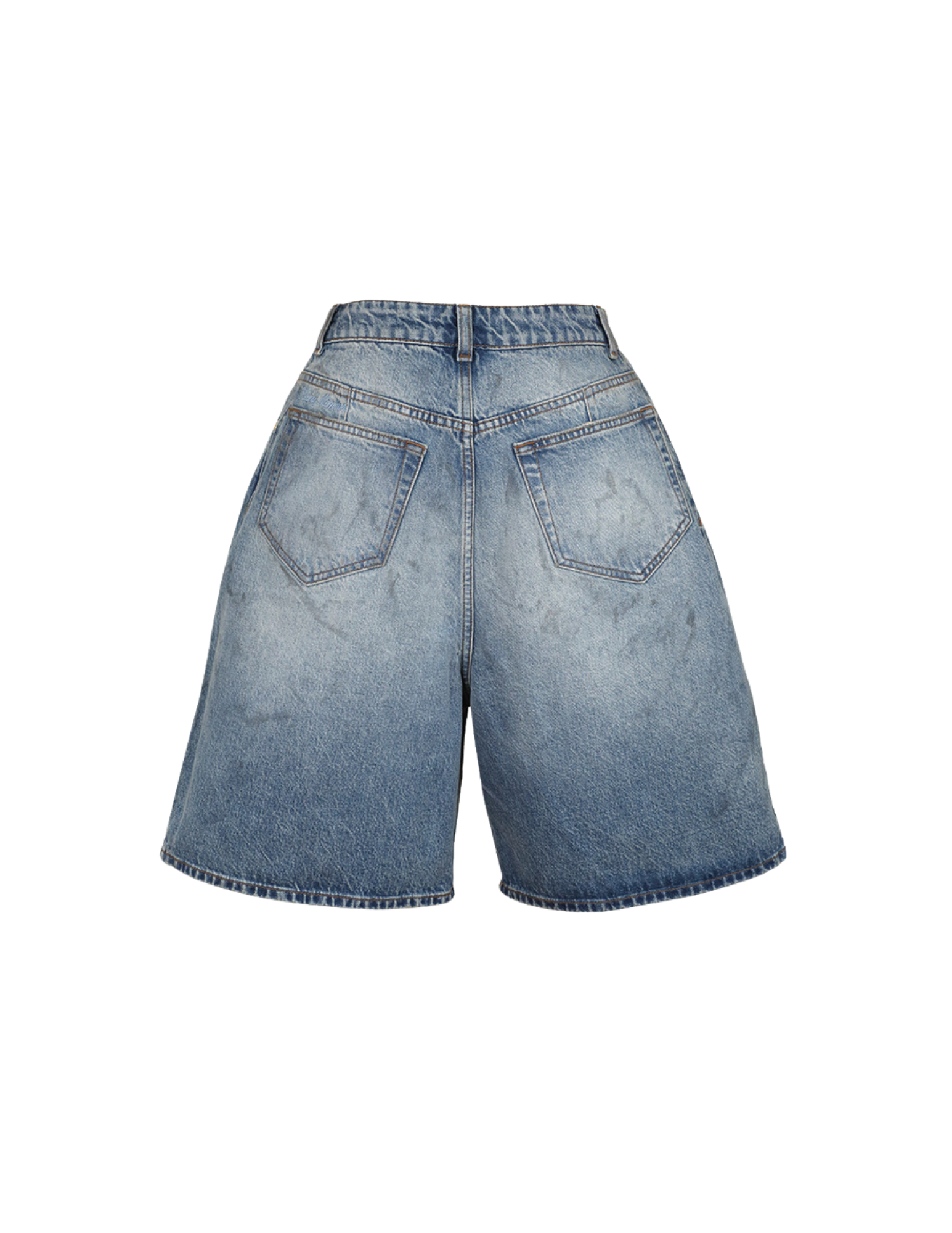 'Vintage Wash' Baggy Denim Short
