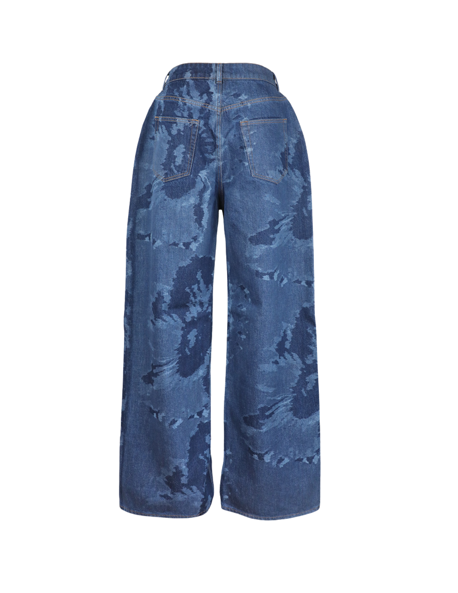 'Laser Floral' Low Rise Baggy Denim