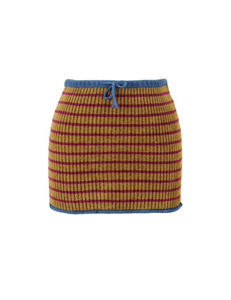 'Green Multi Stripe' Striped Knit Skirt