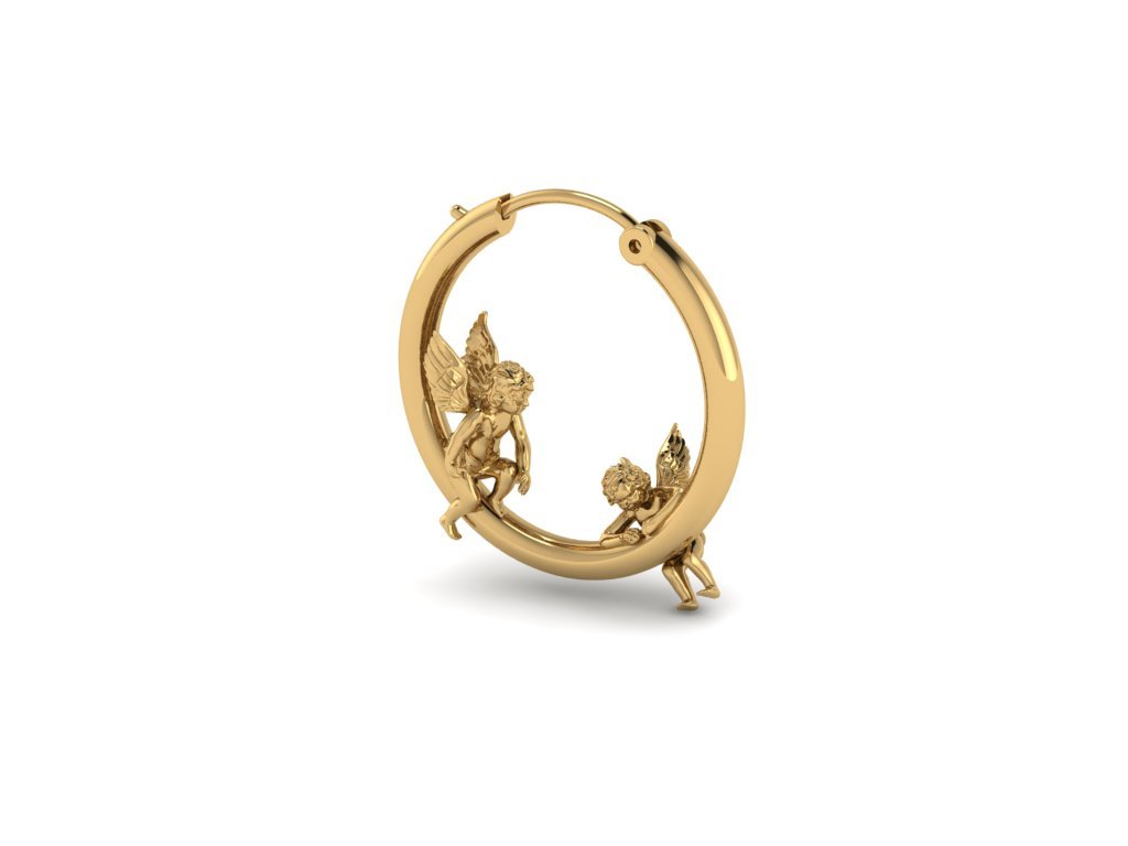 I See Angels On The Moon 1” Gold Hoops