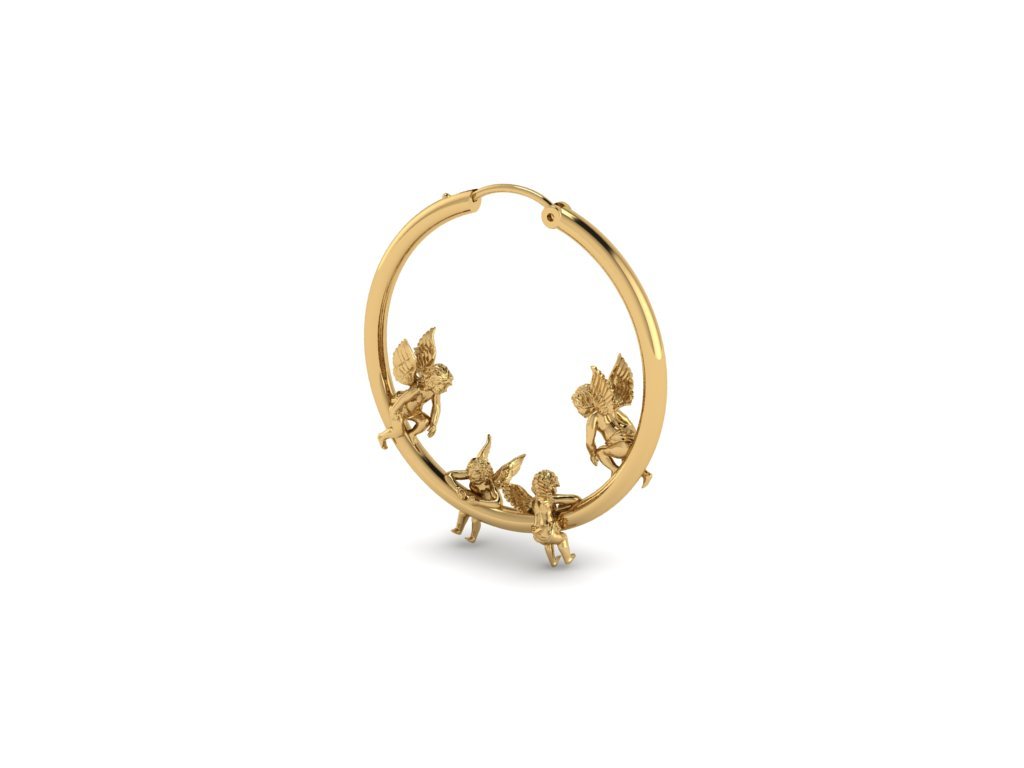 I See Angels On The Moon 1.5Ó Gold Hoops