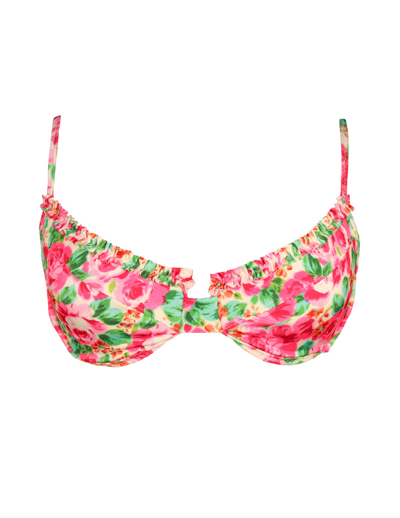 'He Calls Me Flower' Ruffled Up Underwire Top