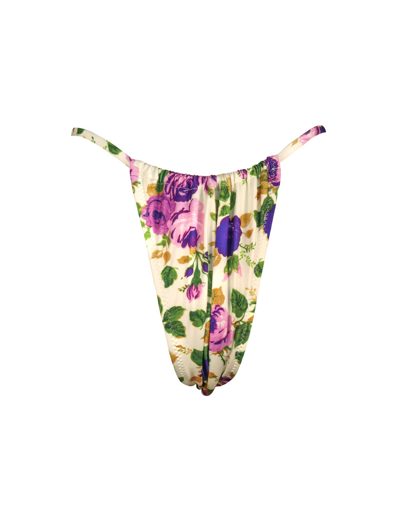 'Purple Flowers' Side Tie Bottoms
