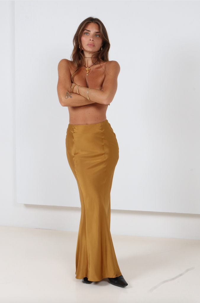 'Bronze' Luvie Silk Skirt